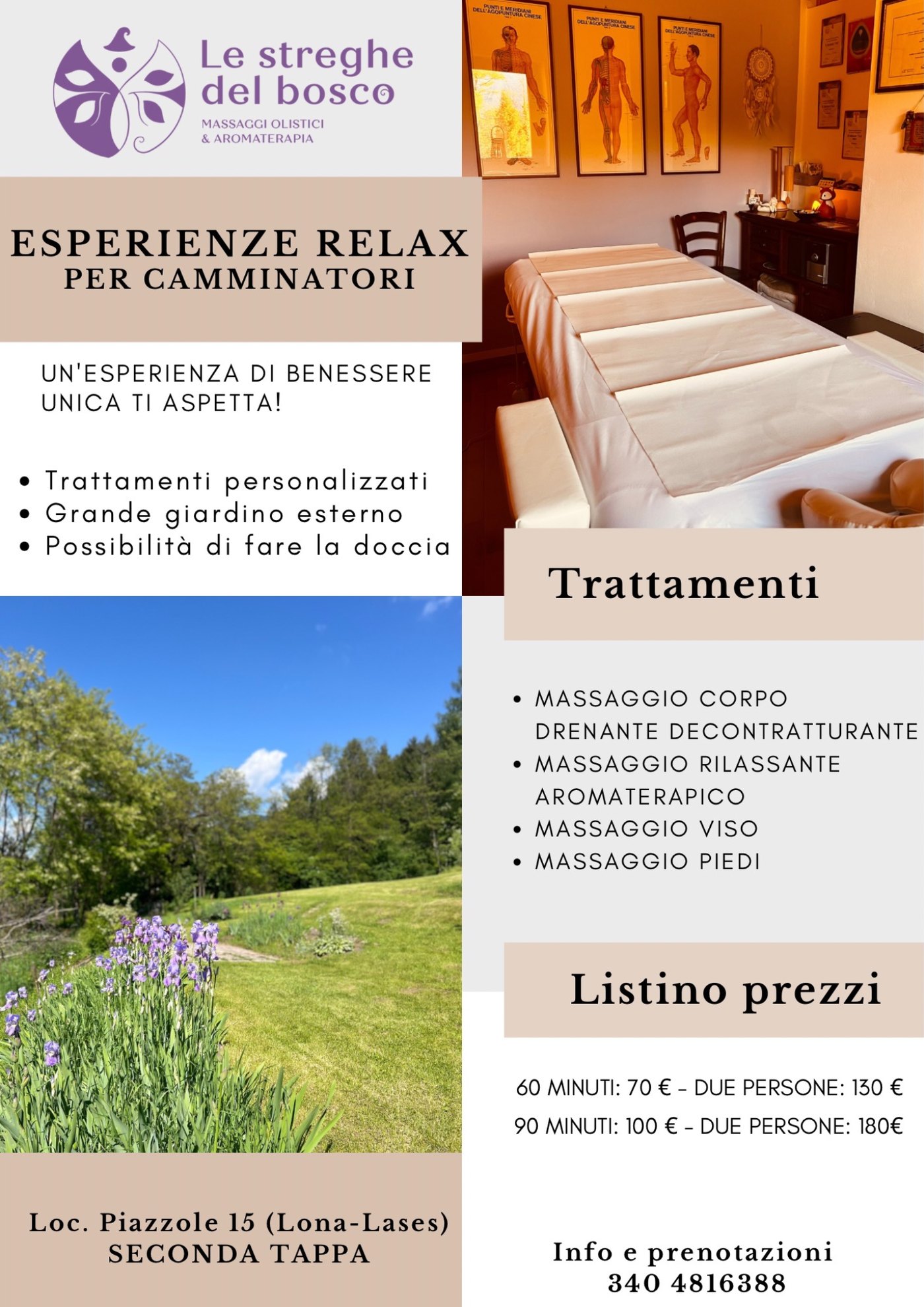 Locandina esperienze relax per camminatori